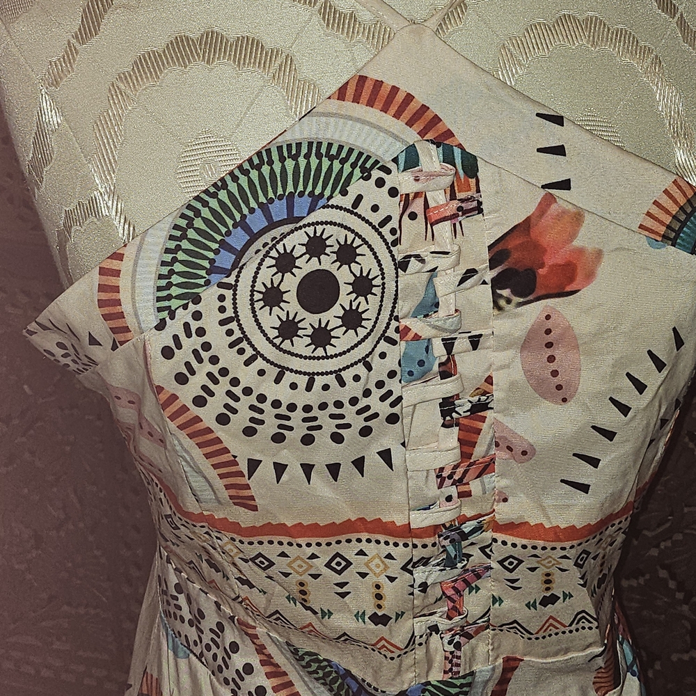 Colorful Patterned Halter Dress - Picture 4 of 5